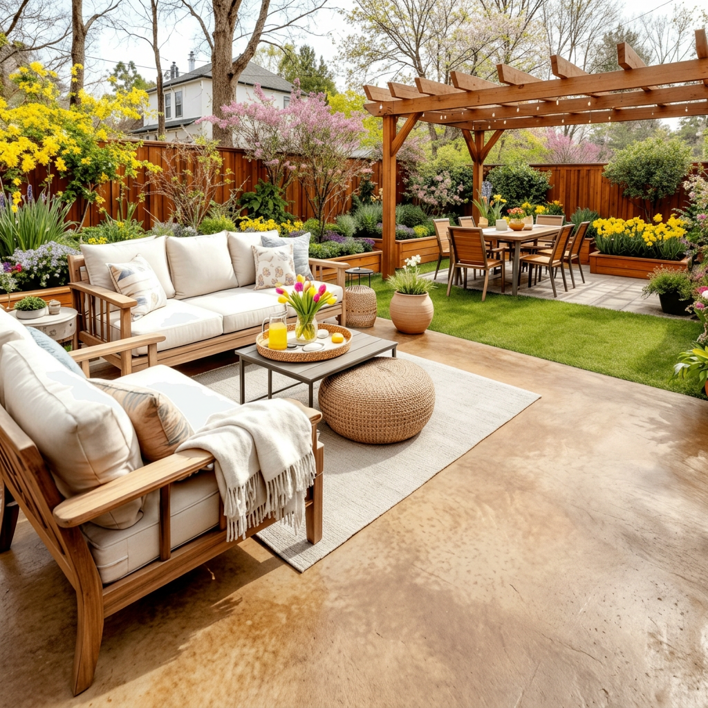 🌿 Color Your Concrete: Simple Ways to Brighten Your Outdoor Space This Spring