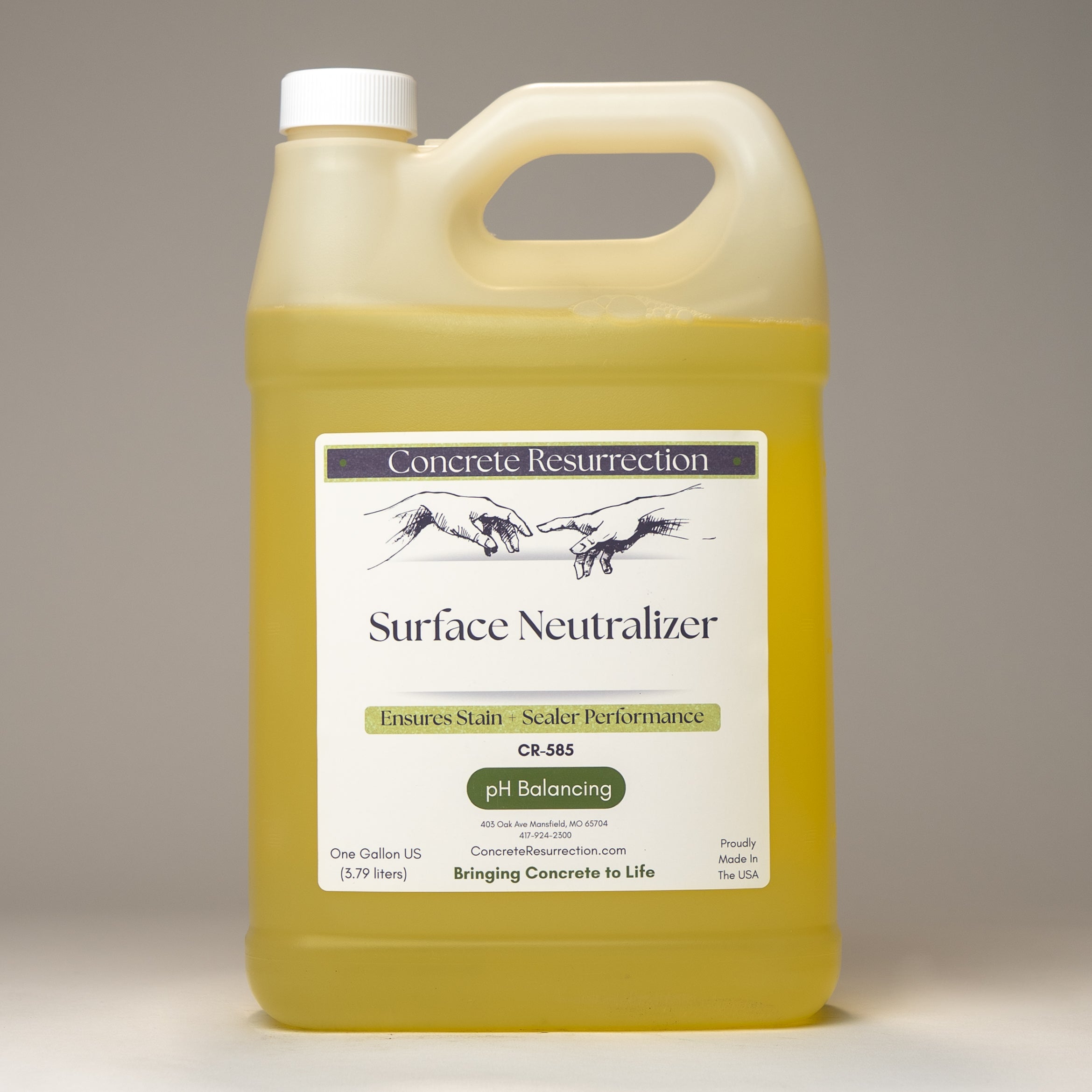 Concrete Resurrection CR-585 Surface Neutralizer - Professional pH Rinse for Acid - Stained Concrete
