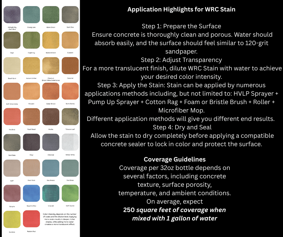 Water Reducible Concentrated (WRC) Concrete Stain - Concrete Resurrection