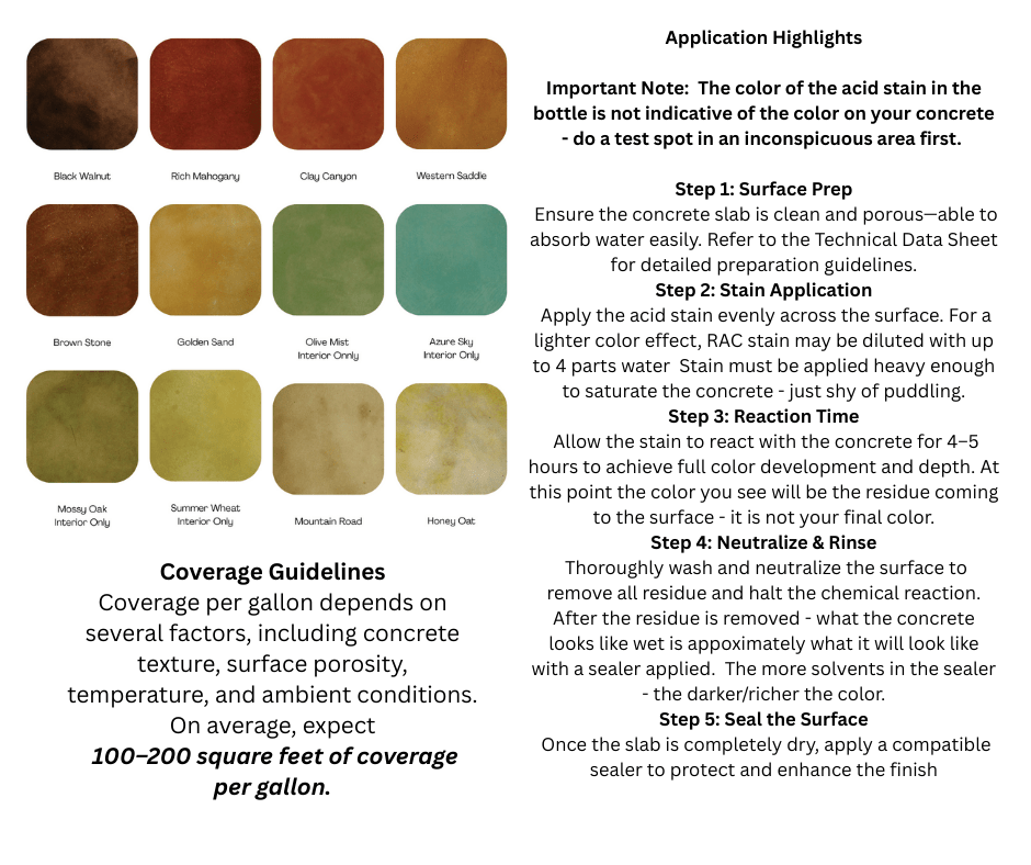 Reactive Acid Chemical (RAC) Concrete Stain - Concrete Resurrection