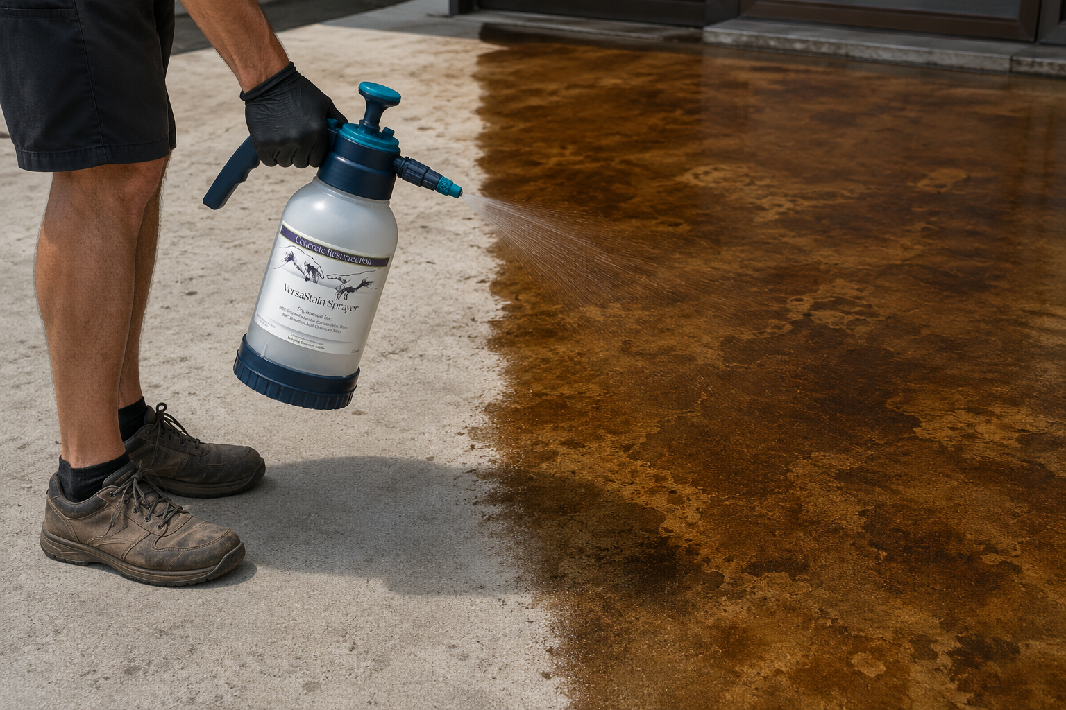 Reactive Acid Chemical (RAC) Concrete Stain