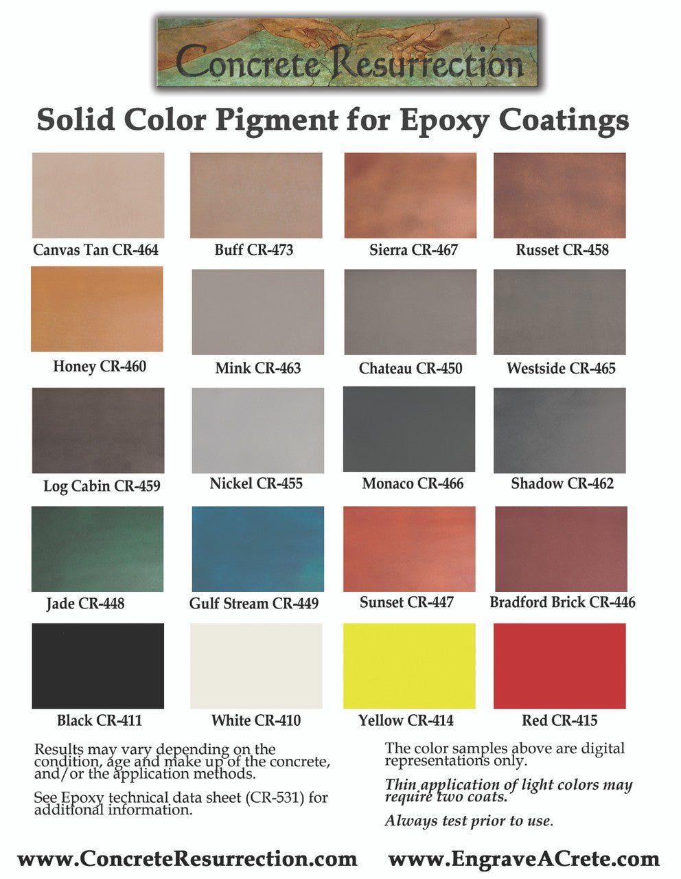 Solid Color Epoxy Pigment - Concrete Resurrection