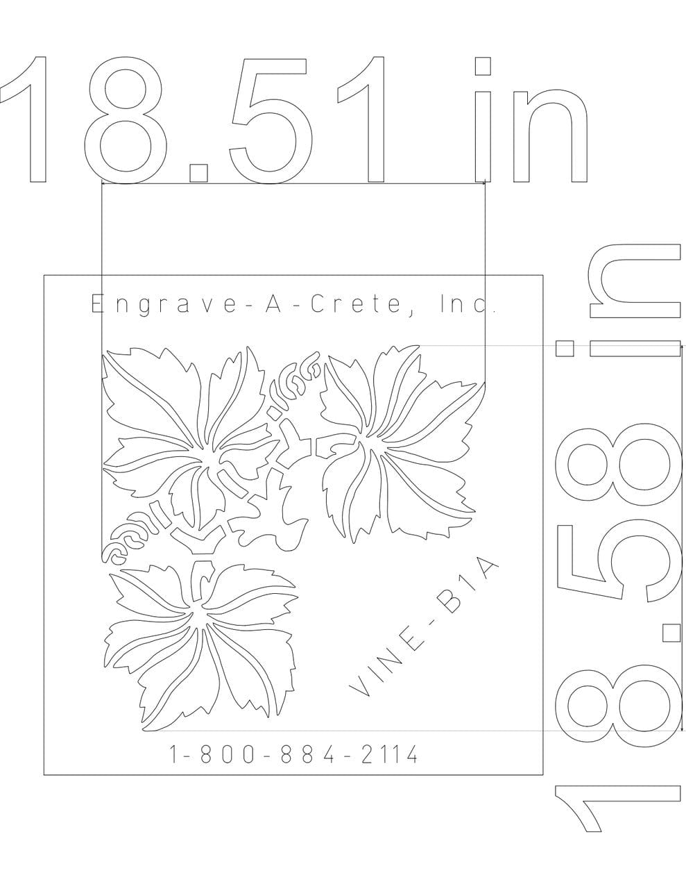 Vine Corner 18.5" x 18.5" - Concrete Resurrection