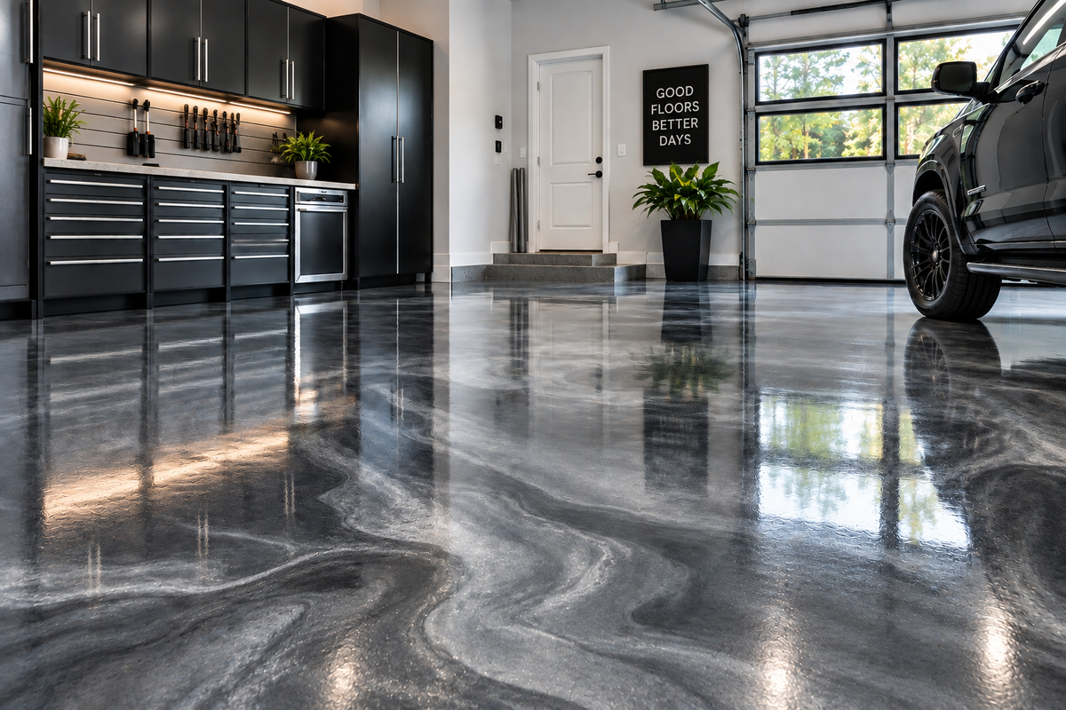 Metallic epoxy floor