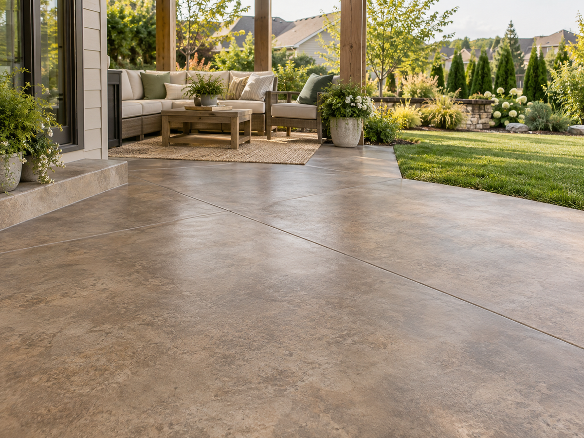 Sealed exterior decorative concrete patio