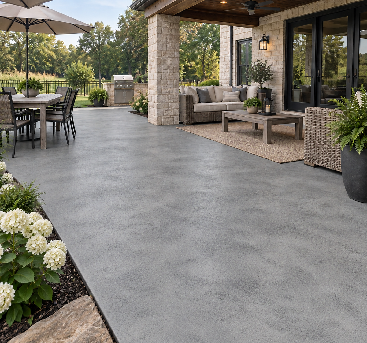 Concrete finished with TSC acetone based stain