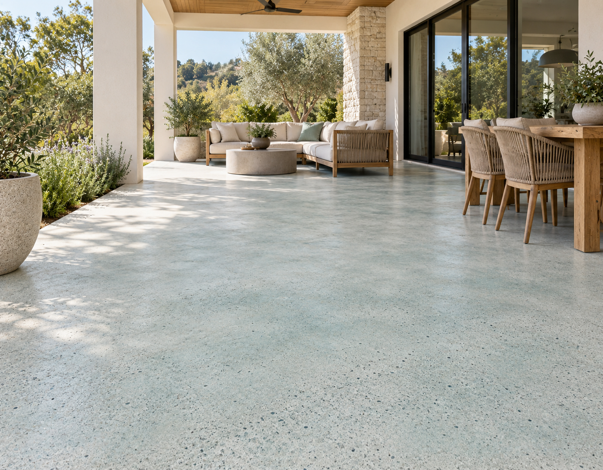 Cloudy Lake WRC stained exterior concrete