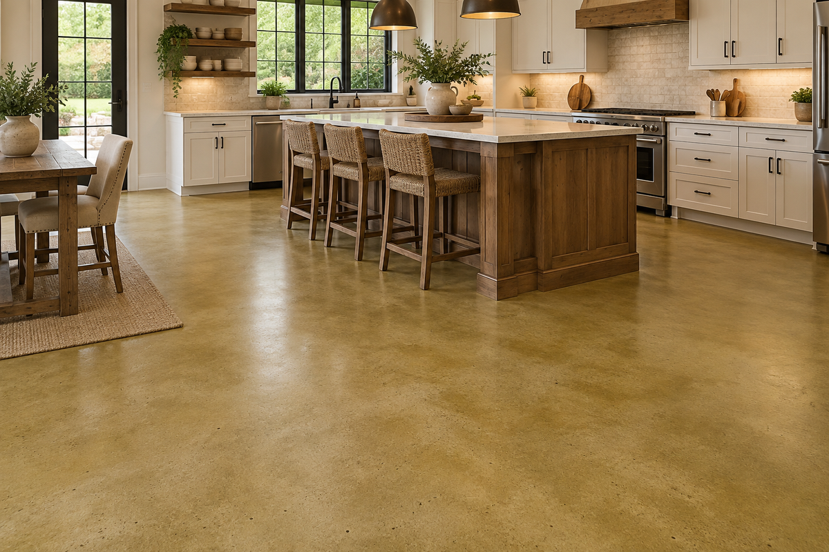 Chestnut WRC stained concrete floor