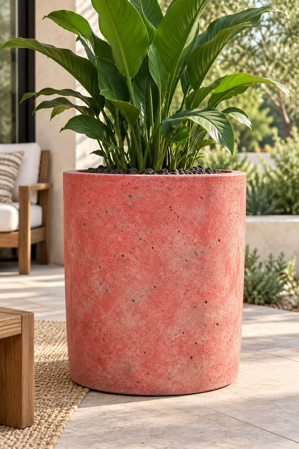 Radiant Red WRC stained concrete planter