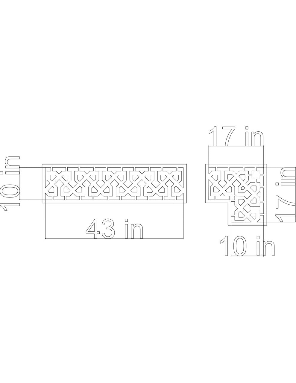 Celtic Border .200" x 42.5" x 10" with 17" x 17" Corner (part #Misc-B4)