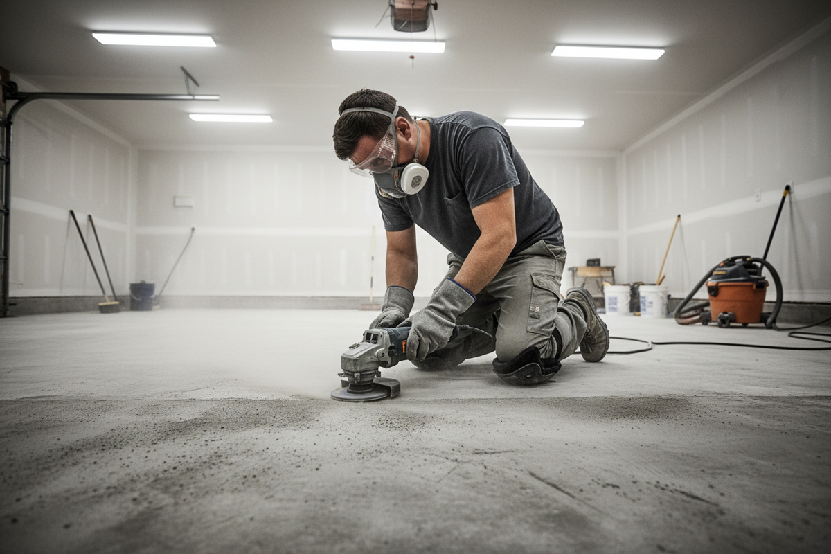 Preparing concrete for epoxy