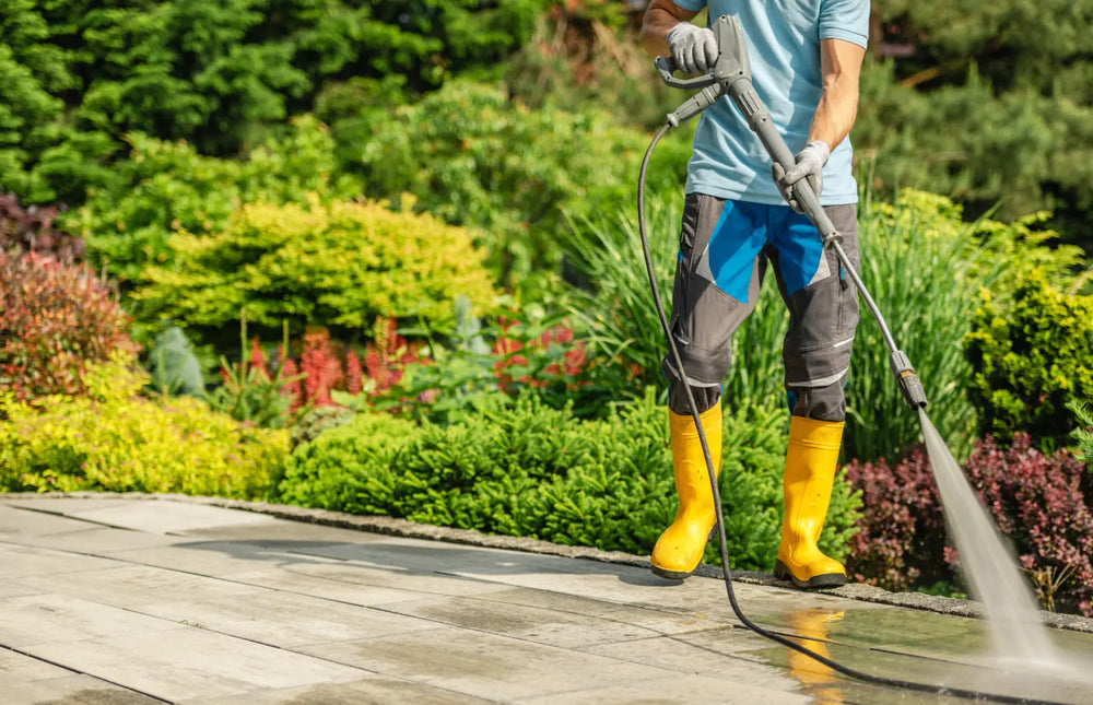 Preparing exterior concrete before staining